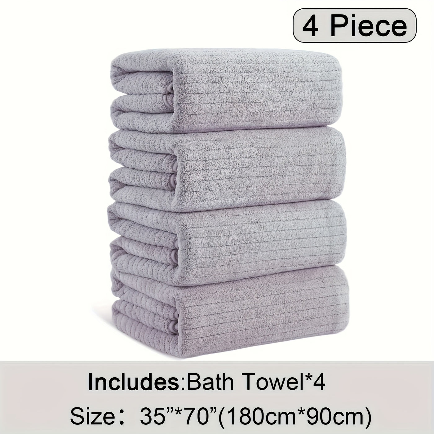 4 Pieces Soft Bath Towels