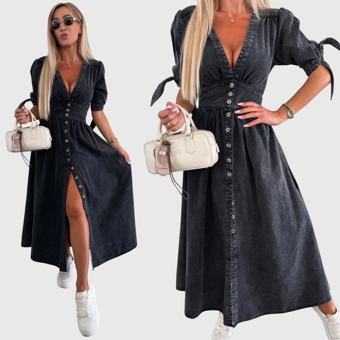 Violet™ - Elegant Denim Dress