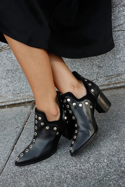 Keelry | Studded Ankle Boot With Wide Heel
