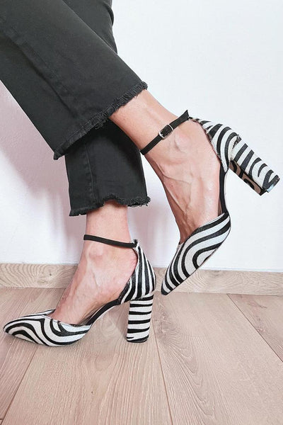 Sunshine | Zebra Print Pumps With Ankle Strap