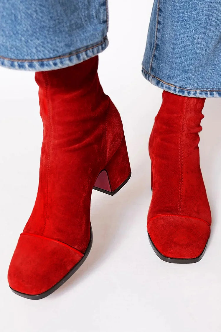 Cabby | Square Toed Ankle Boot With Bold Heel