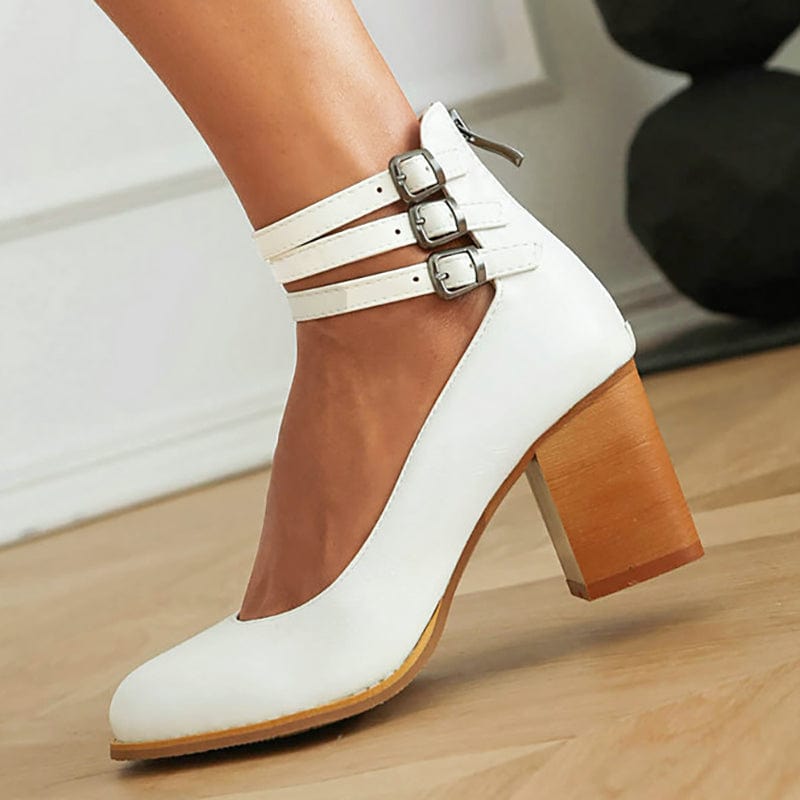 Santina |  Triple Buckle Heels
