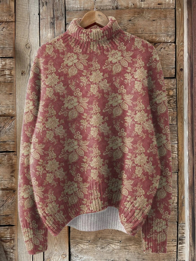 Pyralis | Vintage Style Printed Sweater with Floral Pattern