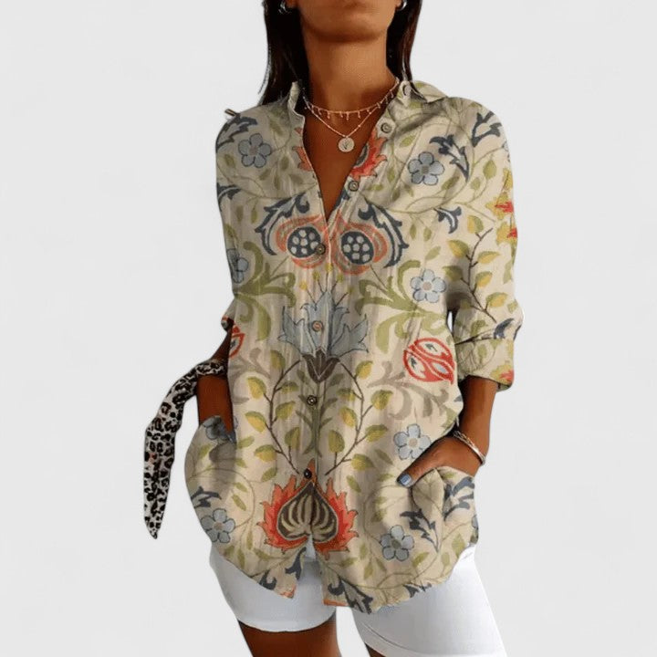 Ophelia™ - Elegant Floral Blouse