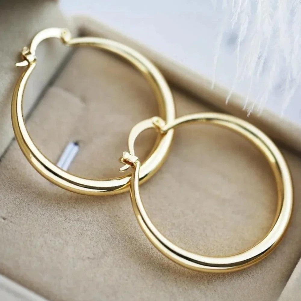 Marin | Large Golden Hoop Earrings
