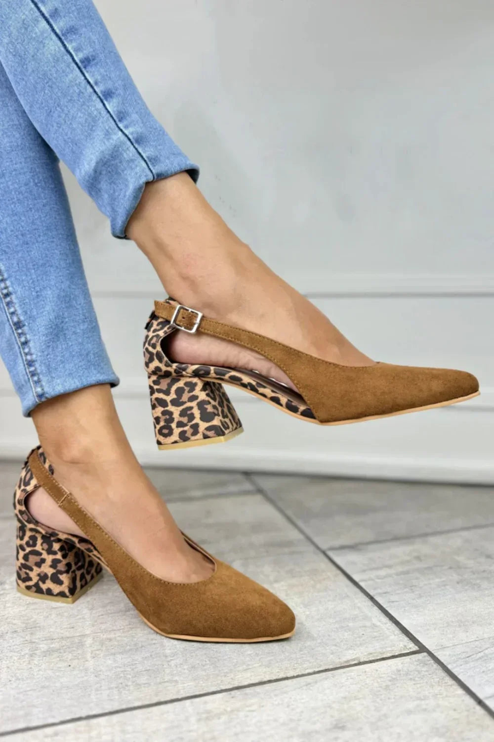 Chena | Leopard Print Heel Slingbacks