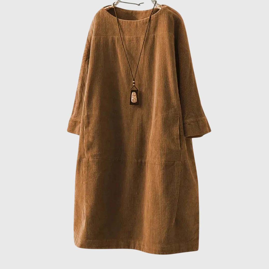 Kinsley™ - Relaxed Corduroy Midi Dress