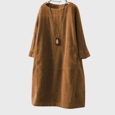 Kinsley™ - Relaxed Corduroy Midi Dress
