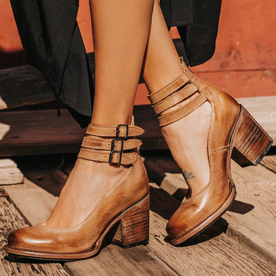 Essa | Vintage Leather Strap Heels