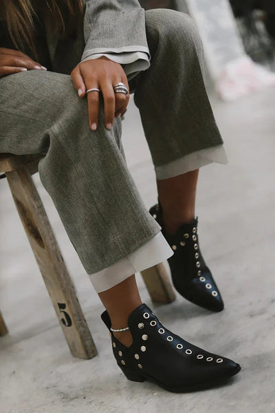 Gaila | Pointed Studded Ankle Boot