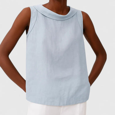 Aisha™ - Elegant Top with Roll Collar