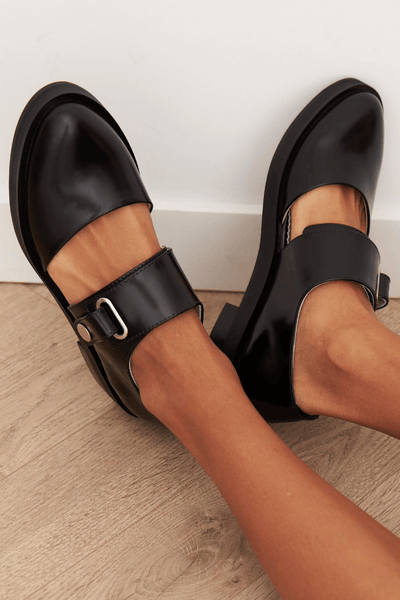 Laika | Black Buckle Loafers