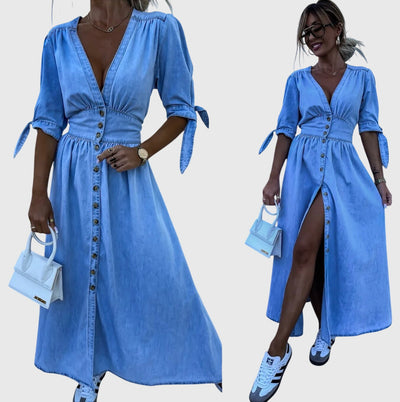 Violet™ - Elegant Denim Dress