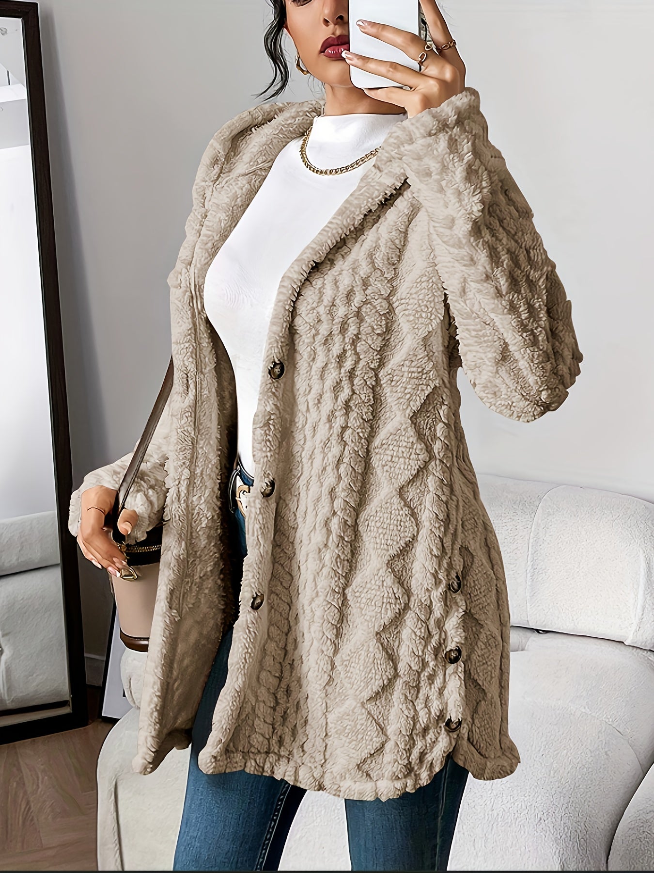 Macella | Plush Hooded Cardigan