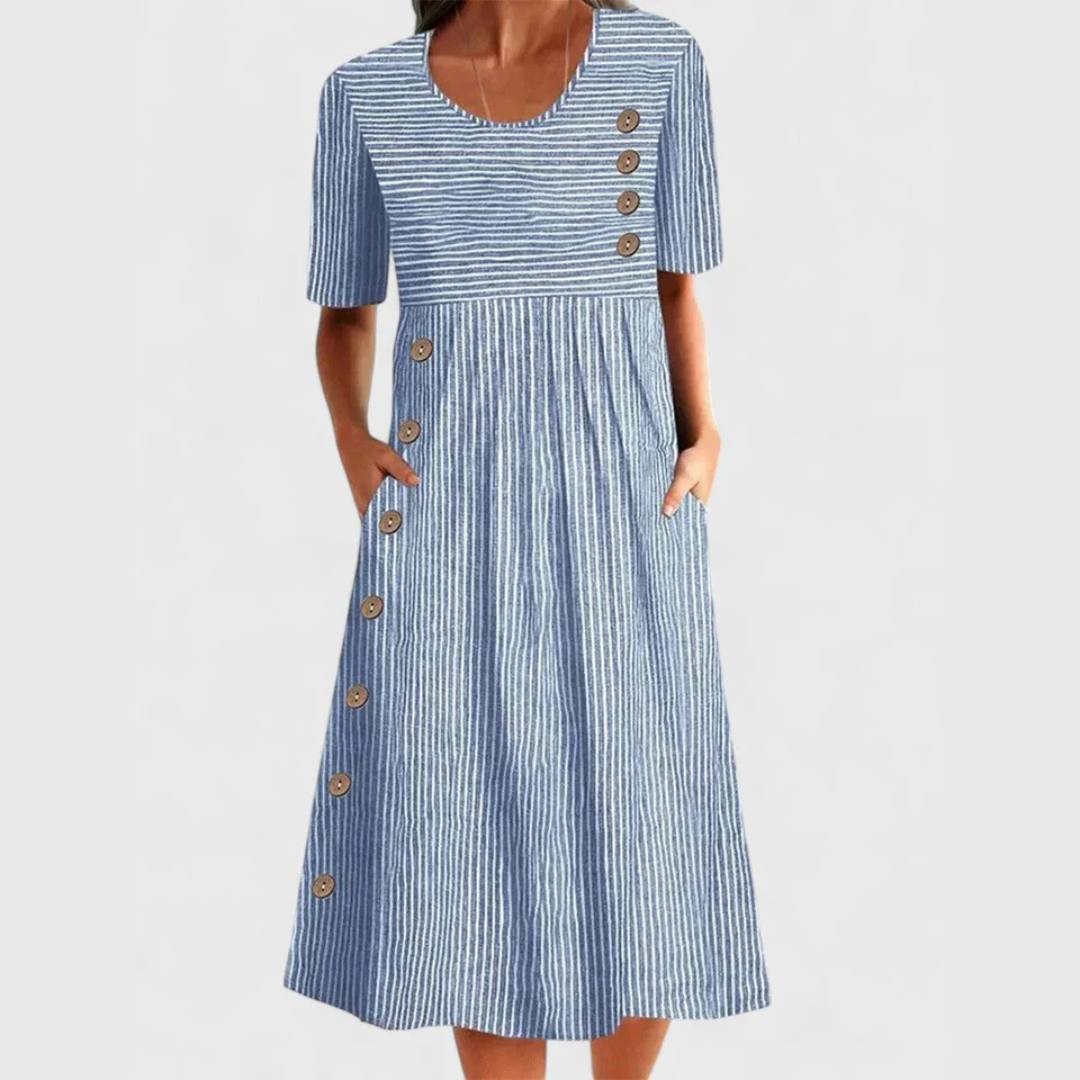 Quinn™ - Striped Midi Dress