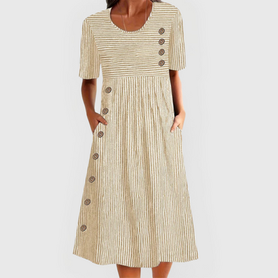 Quinn™ - Striped Midi Dress