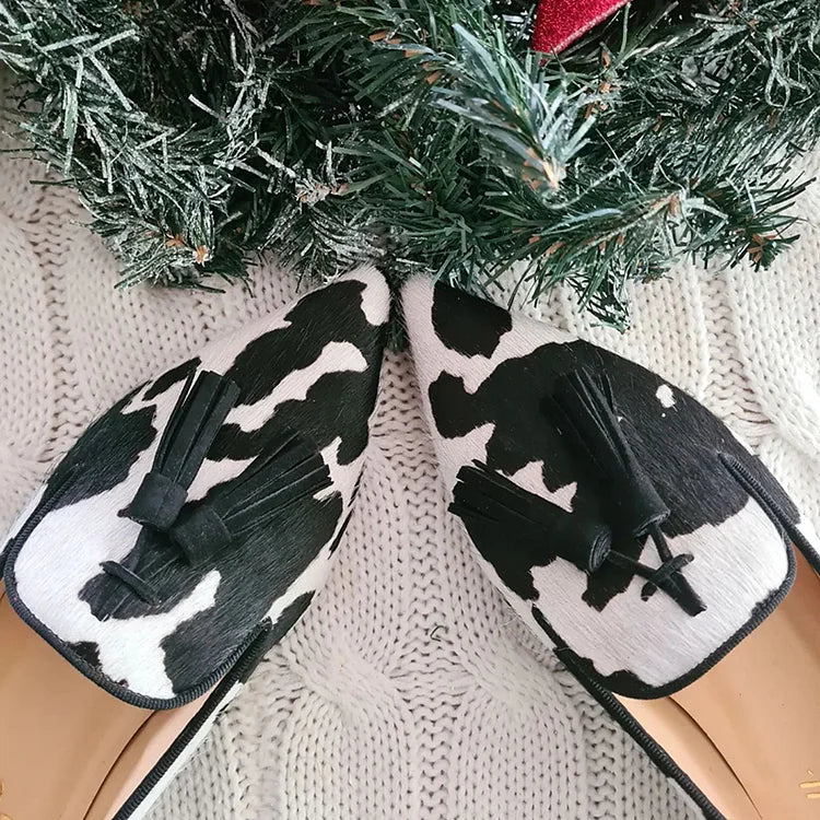 Bara | Cow Print Loafers With Tasse