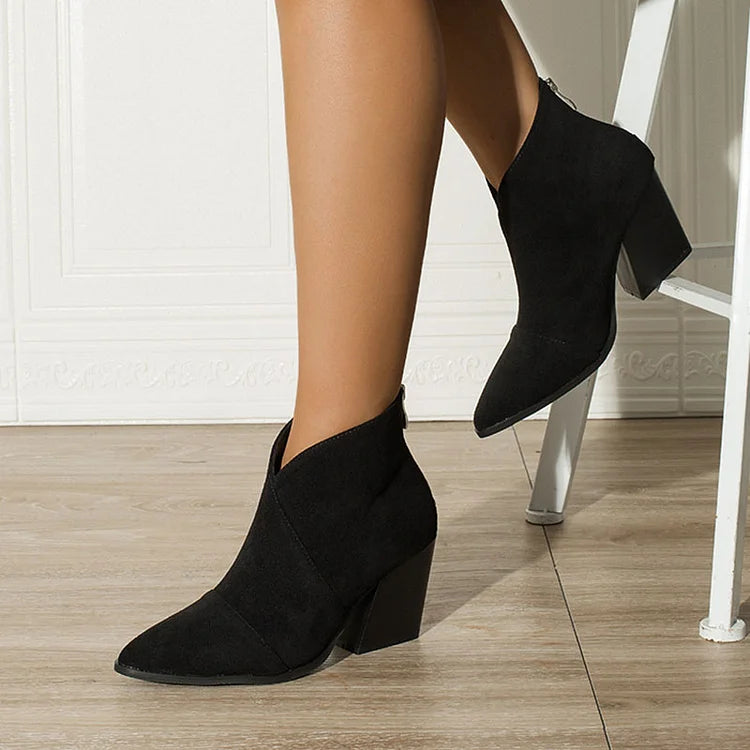 Korina | Pointed Ankle Boot With Suede Effect