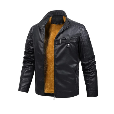 Jabez | Fleece Lined Leather Jacket