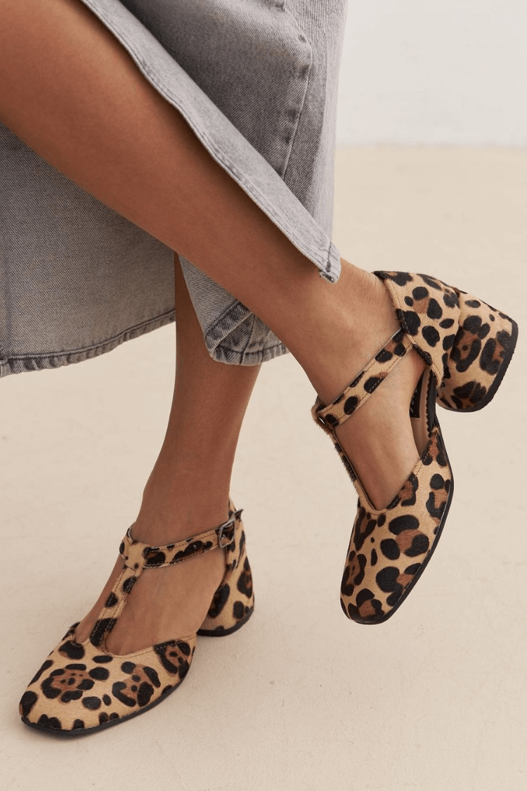 Winona | Leopard T-Strap Block Heels
