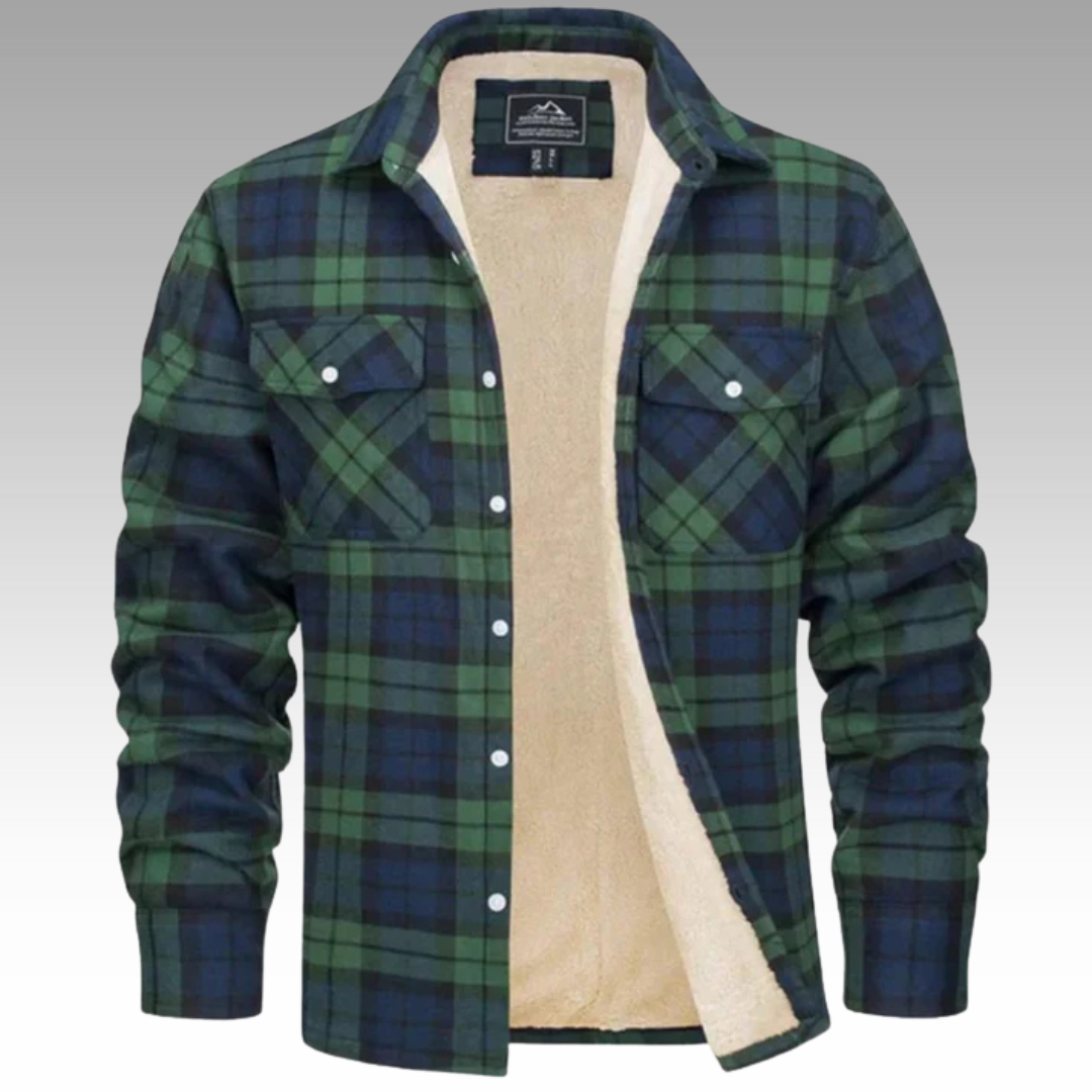 Hayes | Checkered Trucker Jacket with Fleece Lining