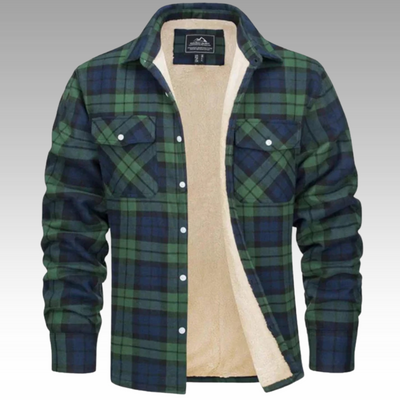 Hayes | Checkered Trucker Jacket with Fleece Lining