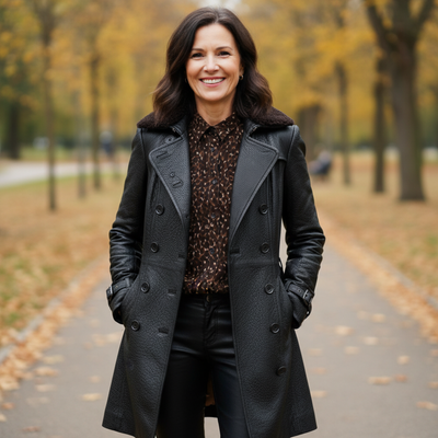 Cellie | Leather Three-Quarter Coat