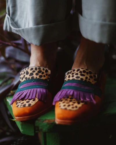 Junifer | Loafer With Fringes And Animal Print