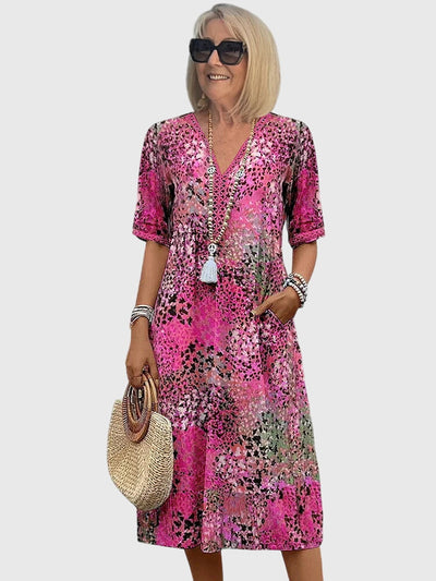 Nora™ - Elegant Floral Midi Dress