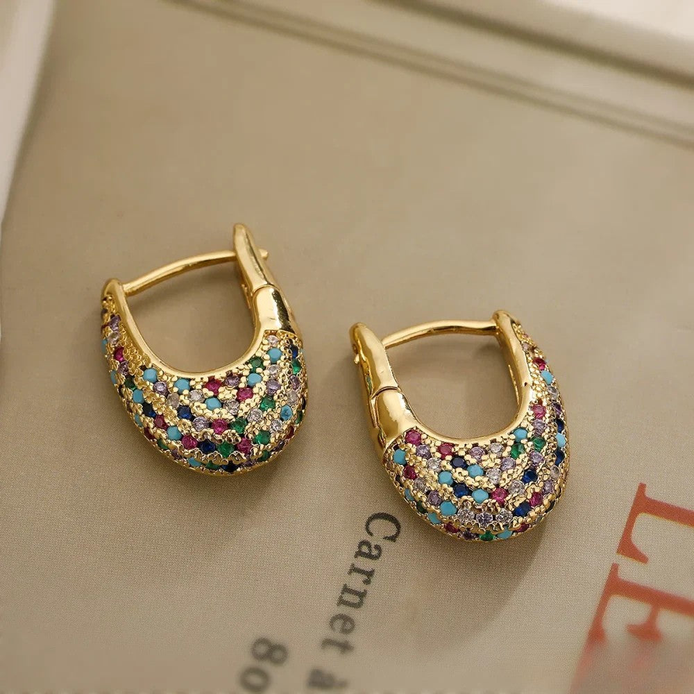 Santana | Colorful Earrings in Inlay Design
