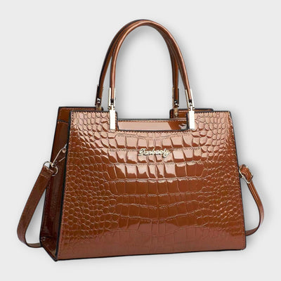 Sonata | Glossy Crocodile Pattern Handbag
