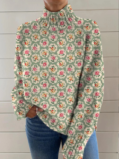 Junia | sweater with a beautiful floral print and turtleneck
