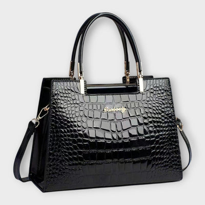 Sonata | Glossy Crocodile Pattern Handbag