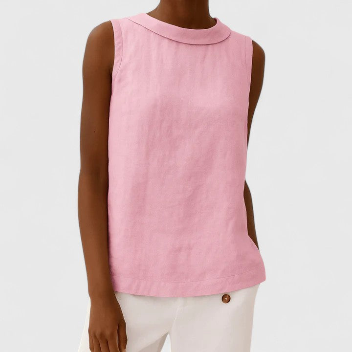 Aisha™ - Elegant Top with Roll Collar