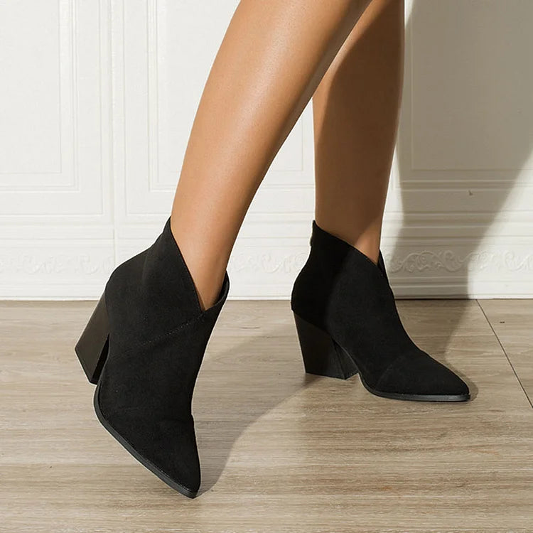 Korina | Pointed Ankle Boot With Suede Effect