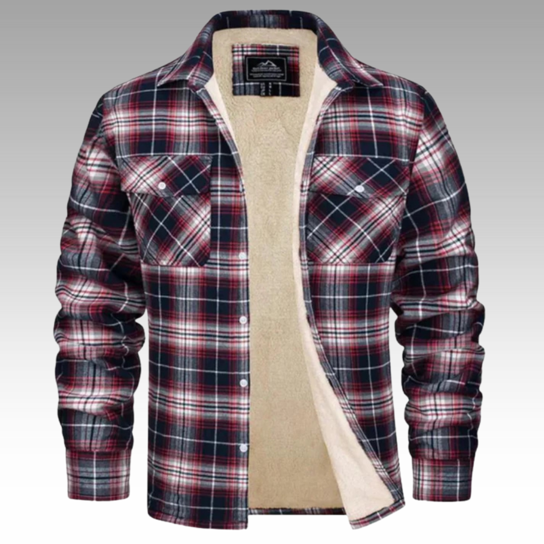 Hayes | Checkered Trucker Jacket with Fleece Lining