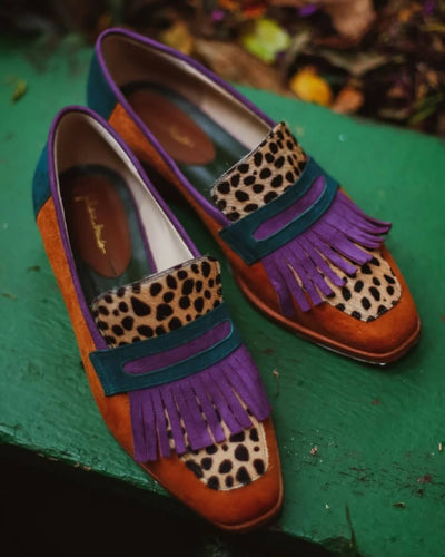 Junifer | Loafer With Fringes And Animal Print