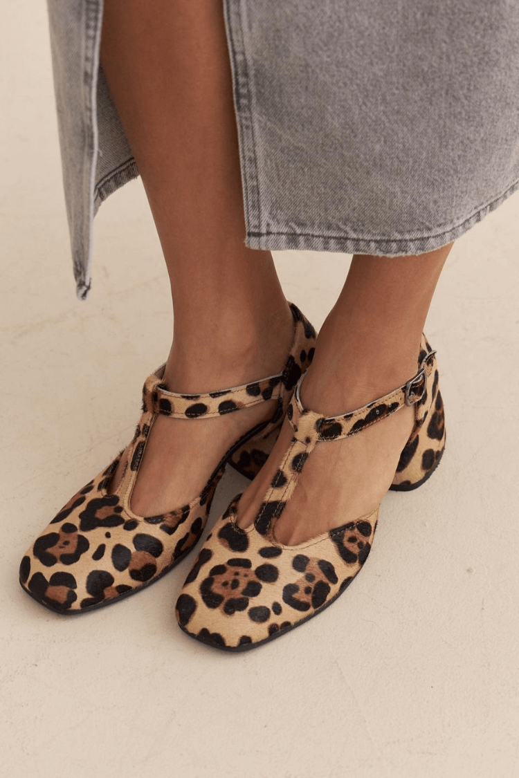 Winona | Leopard T-Strap Block Heels