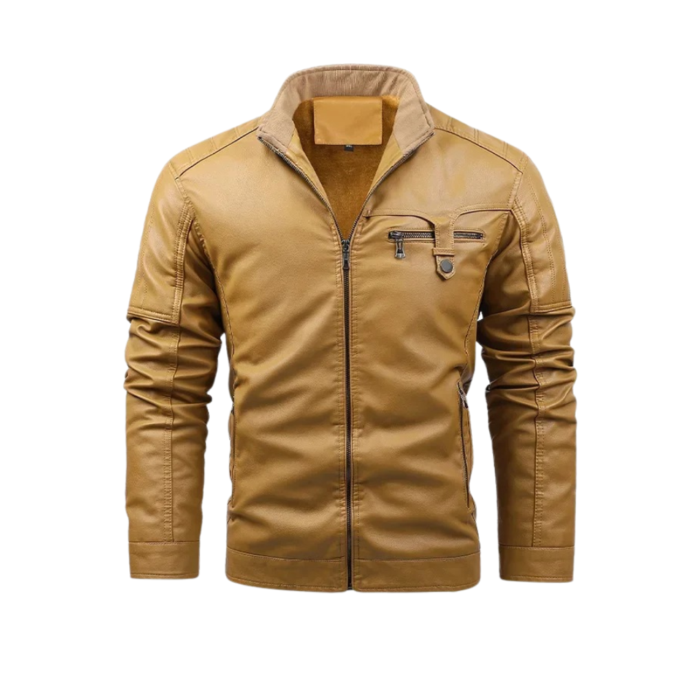 Jabez | Fleece Lined Leather Jacket
