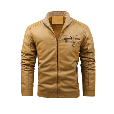 Jabez | Fleece Lined Leather Jacket