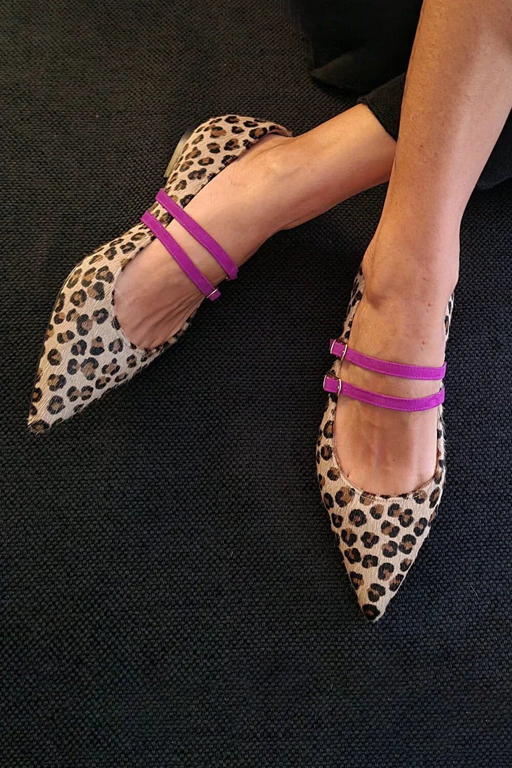 Allison | Leopard-Print Strap Flats