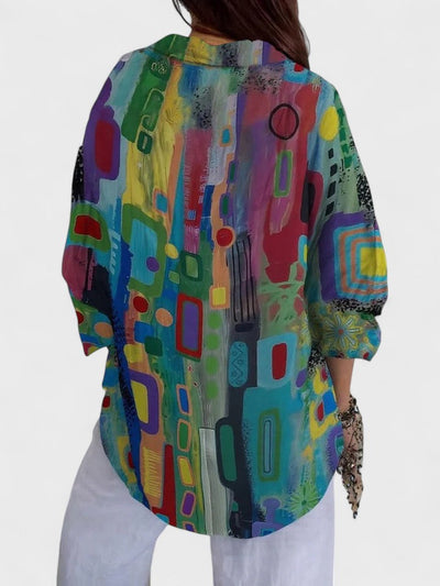 Jane™ - Elegant Geometric Pattern Blouse