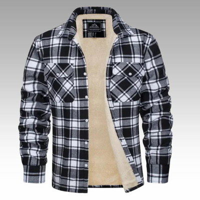 Hayes | Checkered Trucker Jacket with Fleece Lining