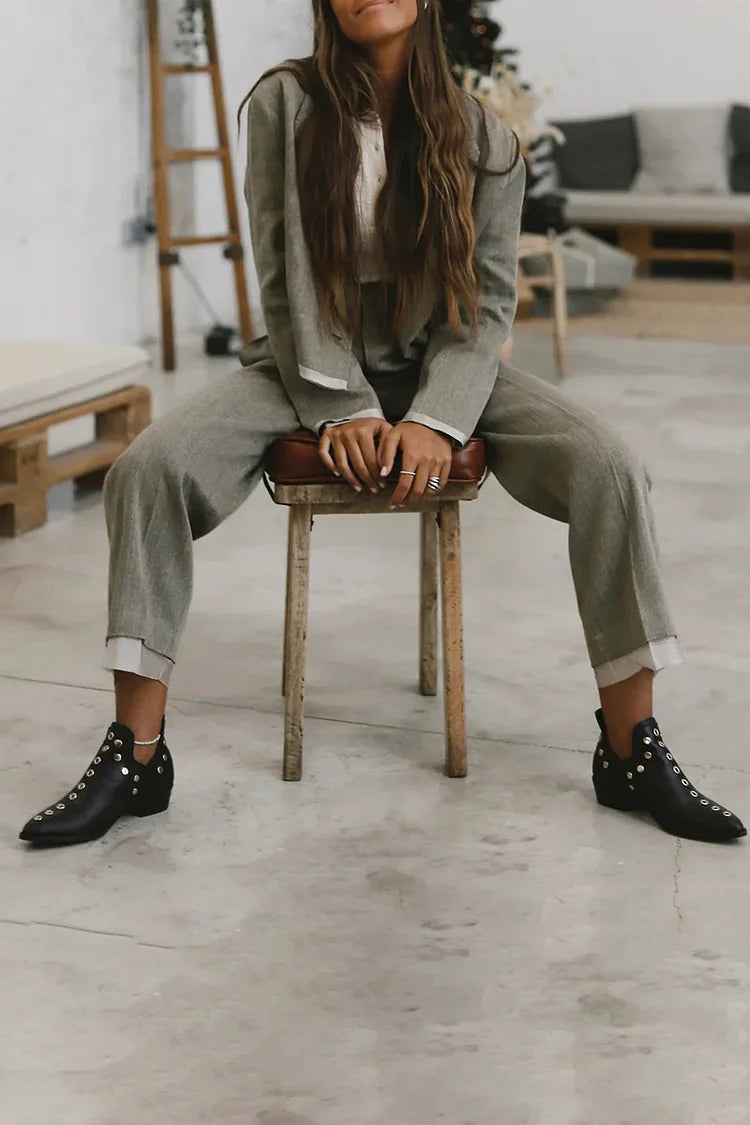 Gaila | Pointed Studded Ankle Boot