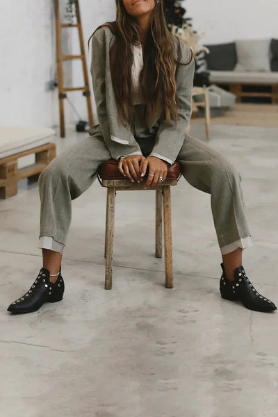 Gaila | Pointed Studded Ankle Boot