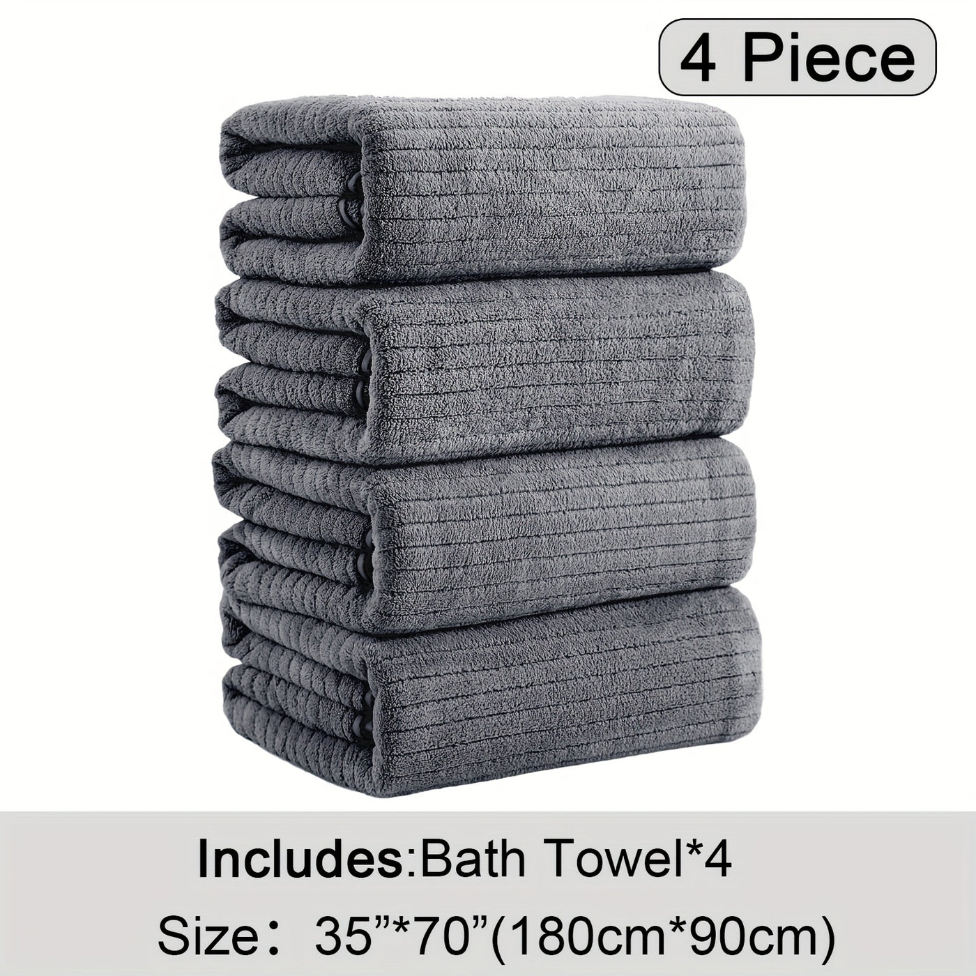 4 Pieces Soft Bath Towels