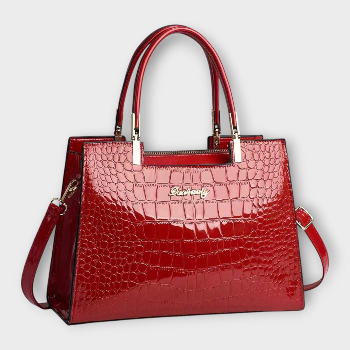 Sonata | Glossy Crocodile Pattern Handbag