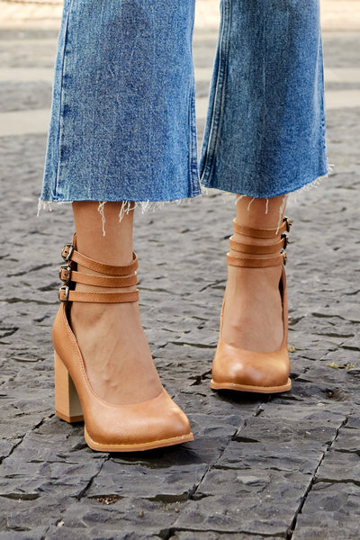 Santina |  Triple Buckle Heels