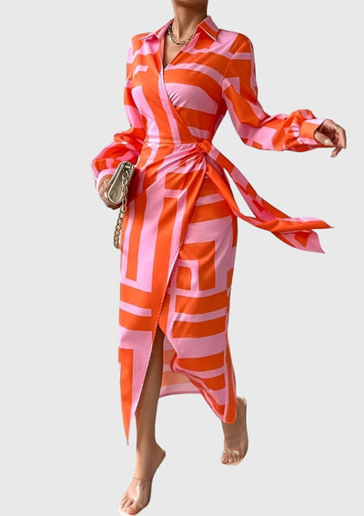 Hannah™ - Elegant Wrap Dress with Print