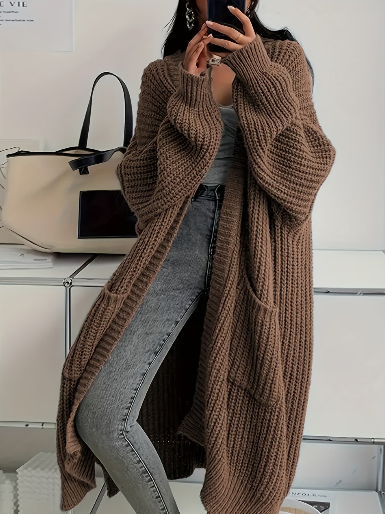 Kaki | Cozy Confidence Longline Cardigan